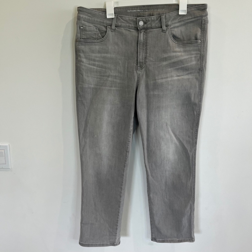 Chicos DefineMe Denim Straight Leg Ankle Jeans Grey Size 3R US 16R